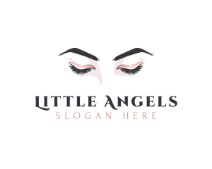 Feminine Eyelashes Gradient Logo