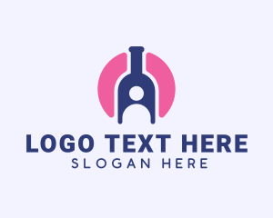 Wine Bottle - Human Wine Bottle logo design
