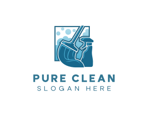 Spray Mop Cleaning logo design