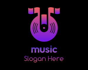 Music Note Disc logo design
