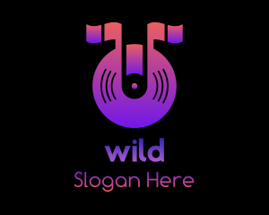 Stream - Music Note Disc logo design