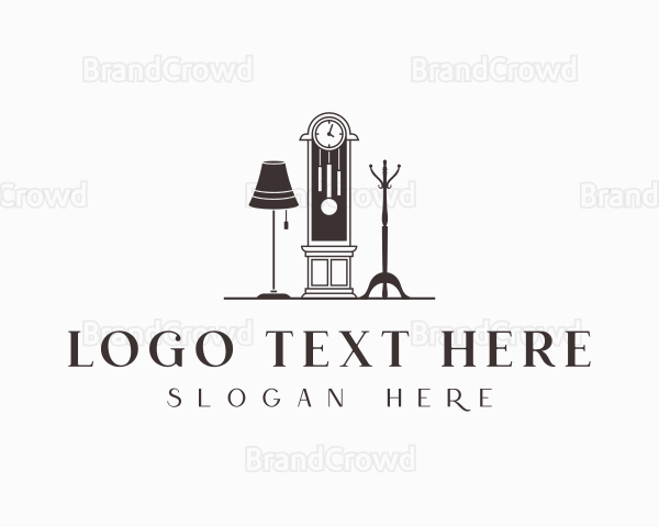 Clock Furniture Decoration Logo