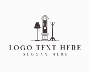 Coat Hanger - Clock Furniture Decoration logo design