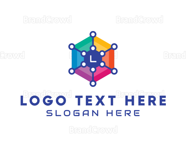 Colorful Hexagon Tech Logo
