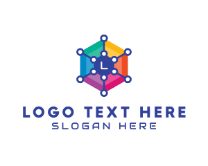 Communication - Colorful Hexagon Tech logo design