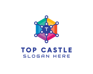Colorful Hexagon Tech  Logo