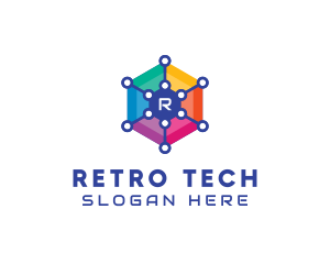 Colorful Hexagon Tech  logo design