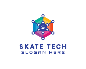 Colorful Hexagon Tech  logo design