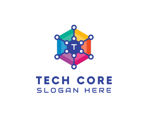 Colorful Hexagon Tech  logo design