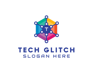 Colorful Hexagon Tech  logo design