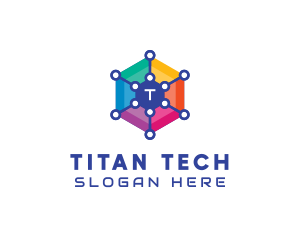 Colorful Hexagon Tech  logo design