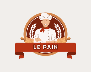 Boulangerie - Baker Bakeshop Cafe logo design