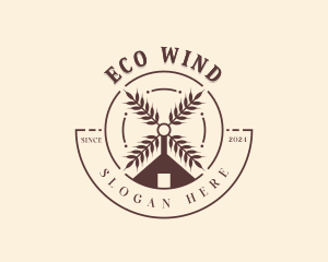 Windmill - Wheat Farm Windmill logo design