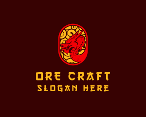 Mythical Oriental Dragon Logo