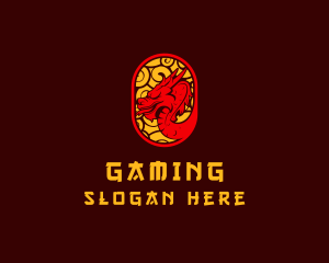 Cartoon - Mythical Oriental Dragon logo design