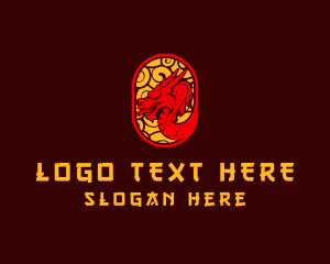 Icon - Mythical Oriental Dragon logo design