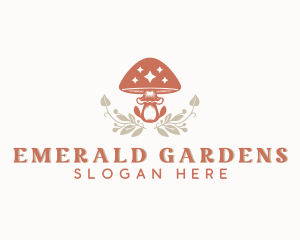 Mushroom Garden Plant logo design