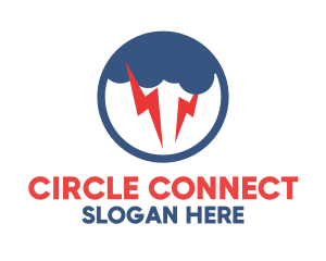 Circle - Thunder Storm Circle logo design