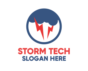 Thunder Storm Circle logo design