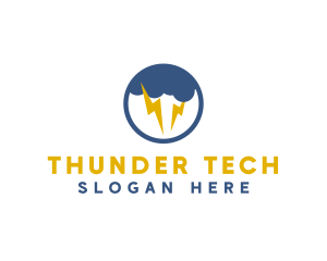 Thunder Storm Circle logo design