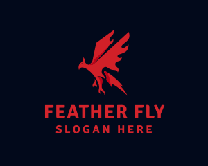 Flying Phoenix Wings logo design