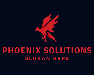 Phoenix - Flying Phoenix Wings logo design