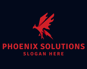 Flying Phoenix Wings logo design