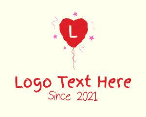 Gift Store - Valentine Heart Balloon Letter logo design