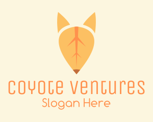 Orange Fox Leaf  logo design