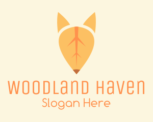 Orange Fox Leaf  logo design