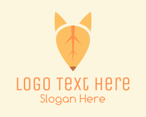 Wildlife Sanctuary - Orange Fox Leaf logo design