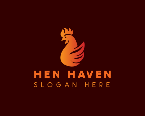 Hen - Flame Chicken Grill logo design