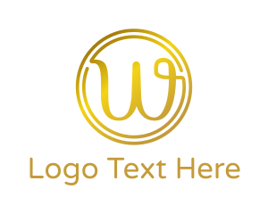 Instagram - Gold Cursive W logo design