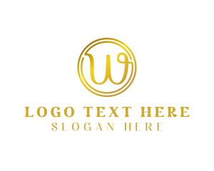 Instagram - Gold Cursive Letter W logo design