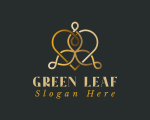 Luxury Heart Leaf logo design