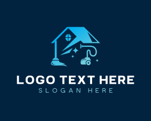 Clean - Vacuum Cleaning Sparkling House logo design