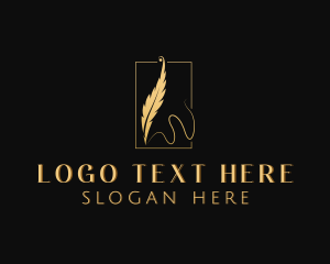 Quill - Feather Pen Writer logo design