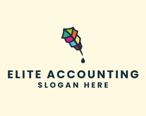 Colorful Quill Pen logo design