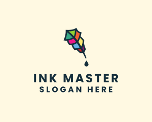 Colorful Quill Pen logo design