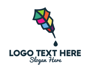 Blogger - Colorful Feather Pen logo design