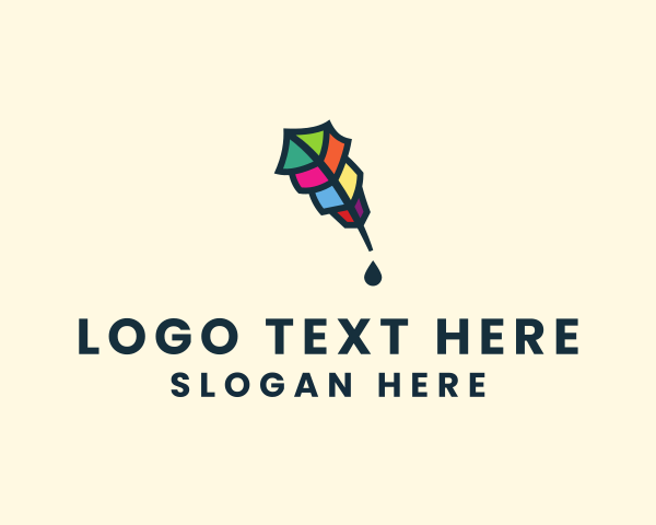 Pen - Colorful Quill Pen logo design