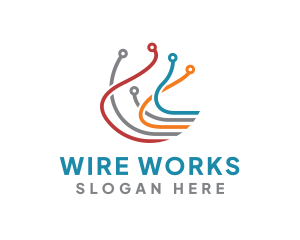 Wire - Multicolor Cable Wires logo design