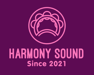 Instrumental - Pink Tambourine Outline logo design