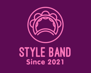 Pink Tambourine Outline logo design