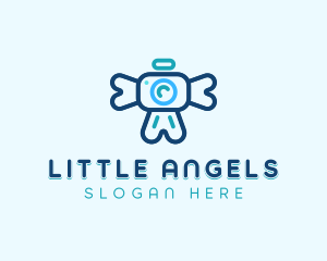 Minimalist Angel Camera logo design