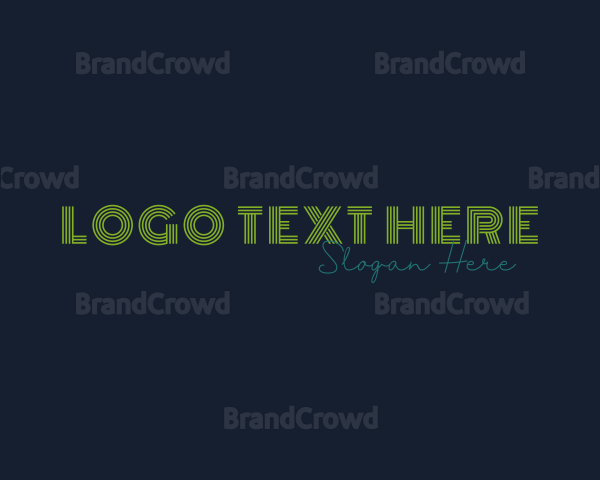 Line Neon Retro Wordmark Logo