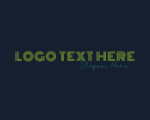 Lounge - Line Neon Retro Wordmark logo design