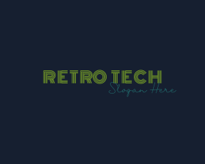 Line Neon Retro Wordmark logo design