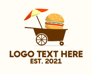 Lunch - Hamburger Food Cart logo design