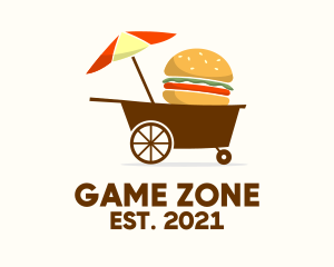 Street Food - Hamburger Food Cart logo design